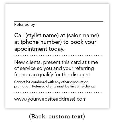 Personalized Lash Referral Cards (Copper Metallic)