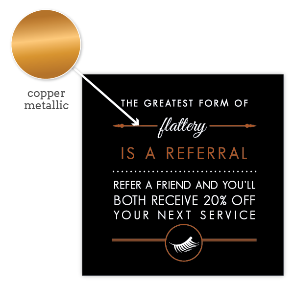Personalized Lash Referral Cards (Copper Metallic)