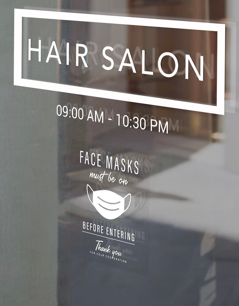 Face masks must be on before entering. Thank you for your cooperation.