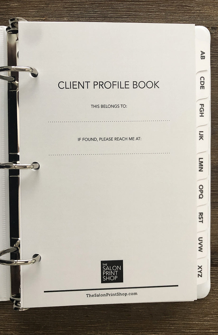 Cover page and divider tabs