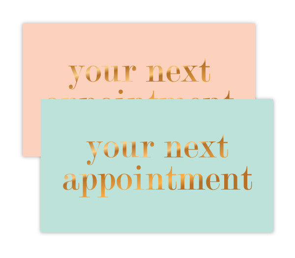 Pastel Appointment Card Set w/ Gold Foil Type