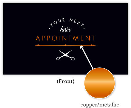 Black Appointment Cards w/ Copper Foil Type