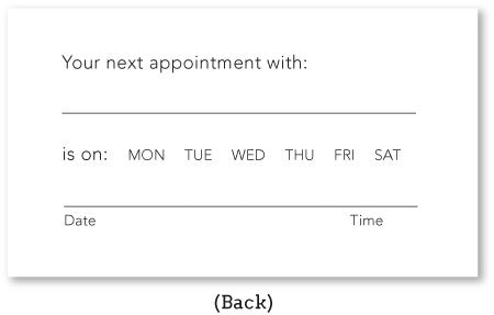 Spa Appointment Card Set