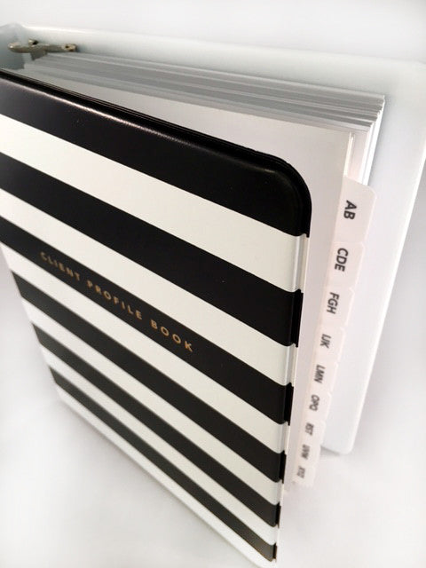 Hairdresser Client Profile Book - side view