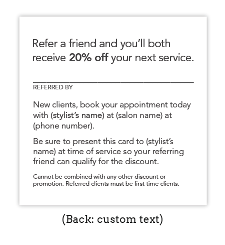 Personalized Stylist Referral Cards (Copper Metallic)
