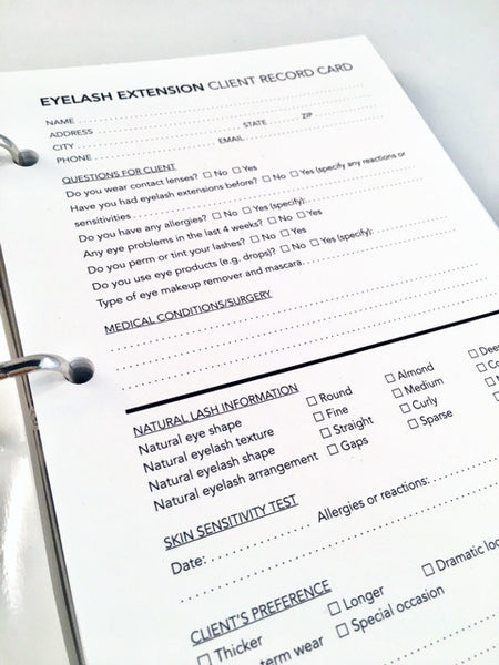 Eyelash Client Profile Cards