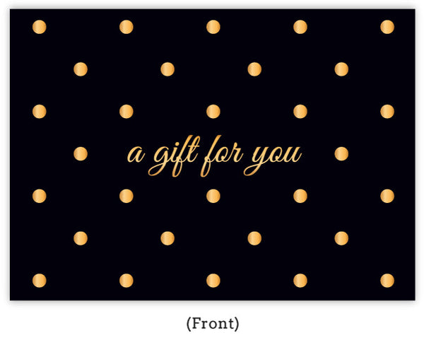 Gold polka dot salon gift certificate - FRONT