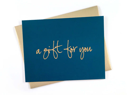Blue salon gift certificate with gold envelope