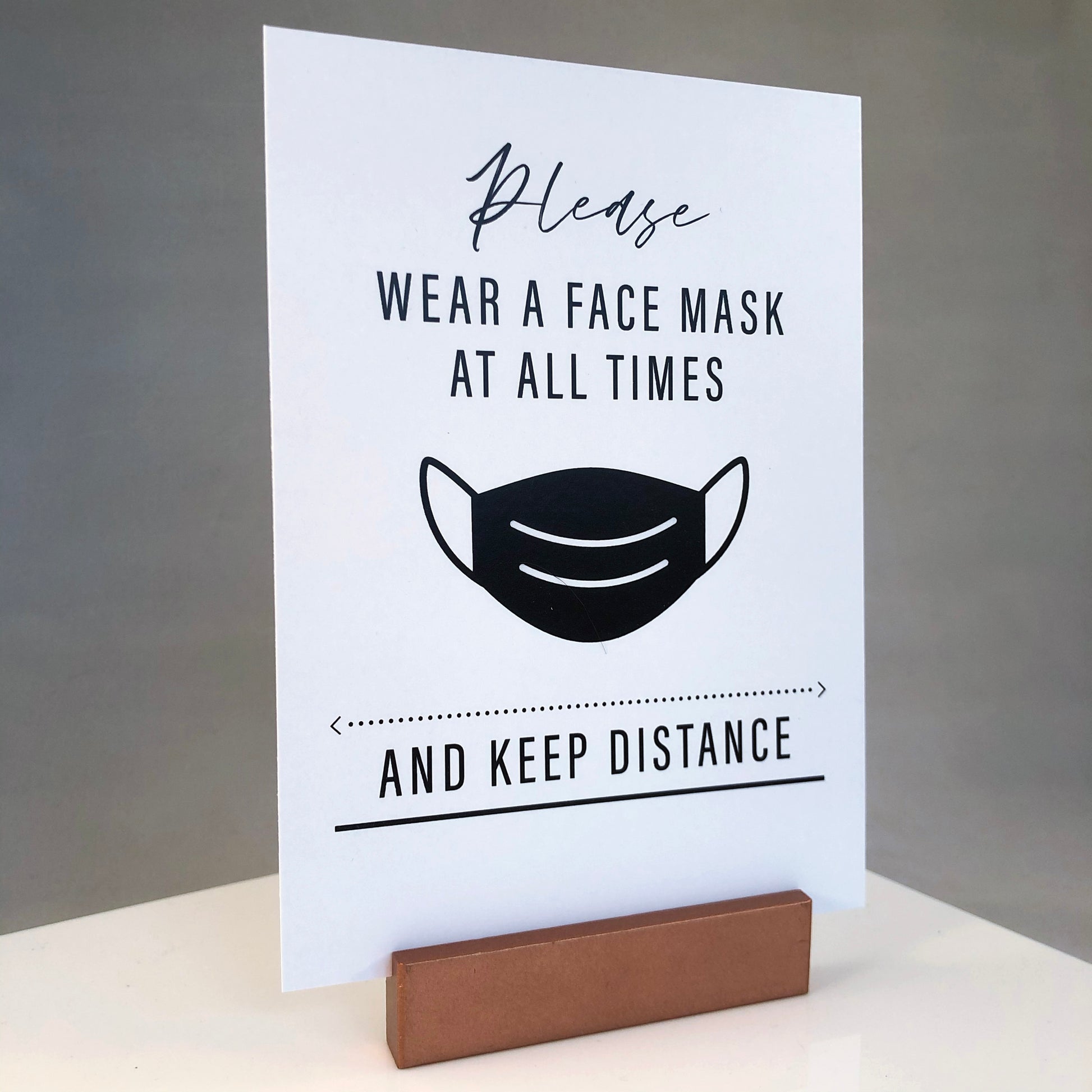 Please wear a face mask at all times and keep distance.