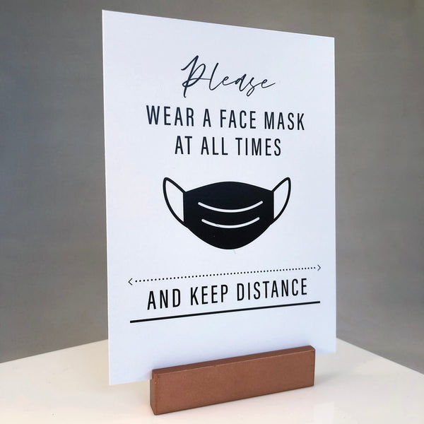 Please wear a face mask at all times and keep distance.