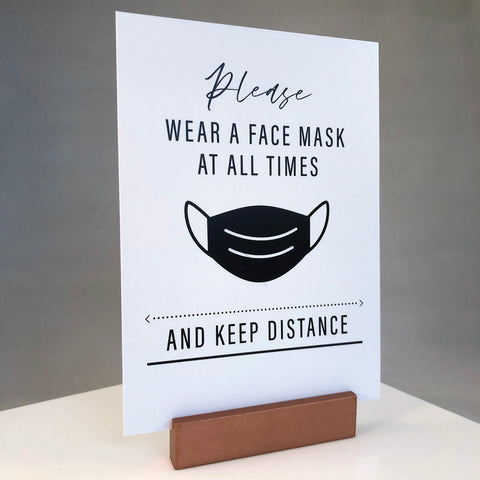 Please wear a face mask at all times and keep distance.