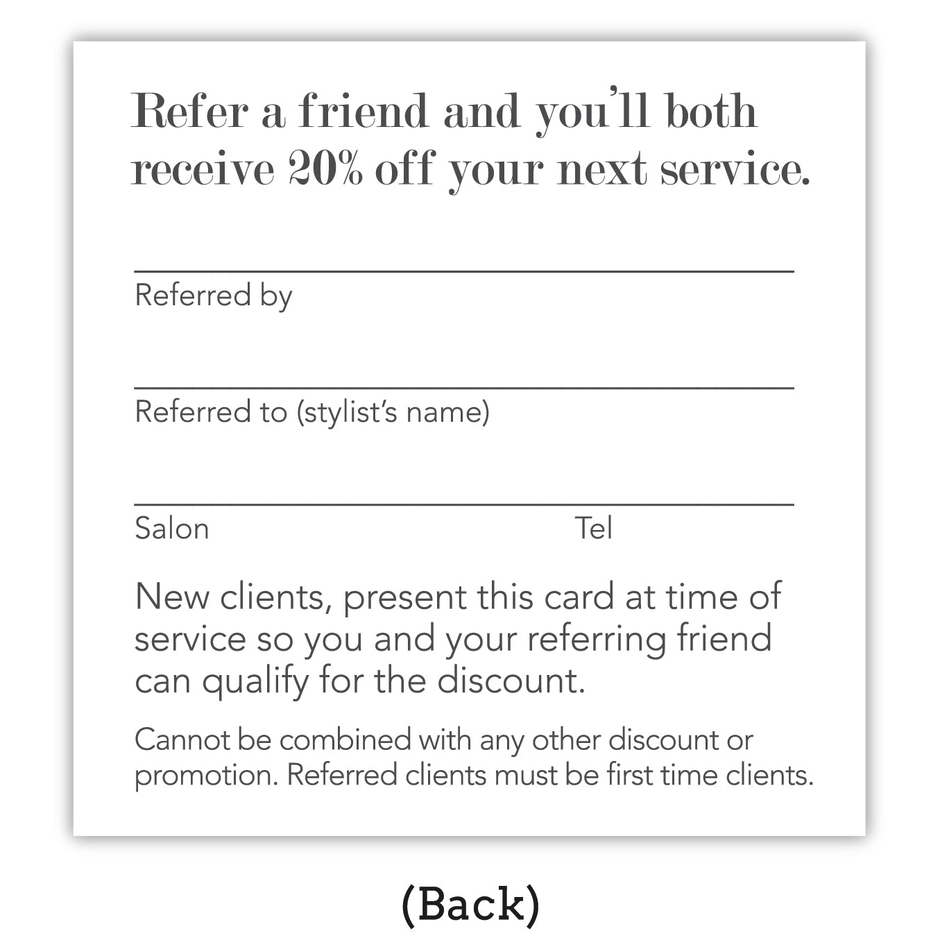 Purple Referral Cards w/ Copper Foil Type